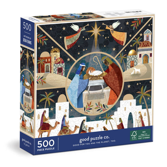 Good Puzzle Co. Holy Night 500 Piece Jigsaw Puzzle by Galison - 1