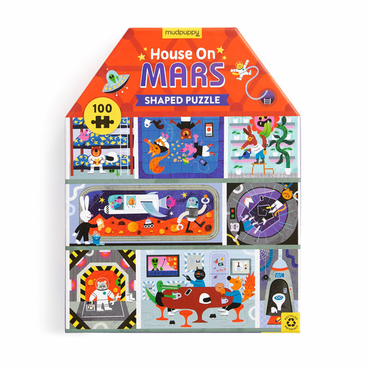 House on Mars 100 Piece House-Shaped Puzzle by Galison - 2