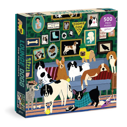 Lounge Dogs 500 Piece Jigsaw Puzzle by Galison - 1
