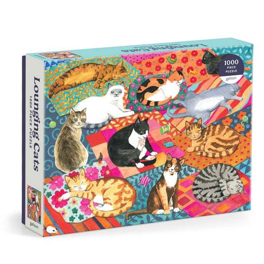 Lounging Cats 1000 Piece Jigsaw Puzzle by Galison - 1