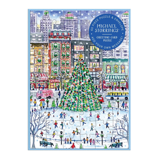 Christmas in the City 60 Piece Greeting Card Jigsaw Puzzle by Galison