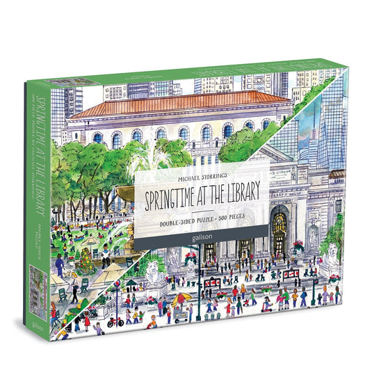 Springtime at the Library 500 Piece Jigsaw Puzzle by Galison - 1