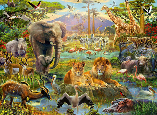 Animals Of The Savanna 200 Piece XXL Jigsaw Puzzle by Ravensburger - 1
