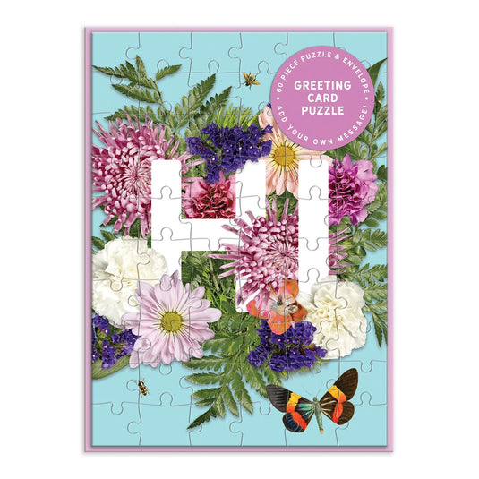 Say It With Flowers 'Hi' 60 Piece Greeting Card Jigsaw Puzzle by Galison