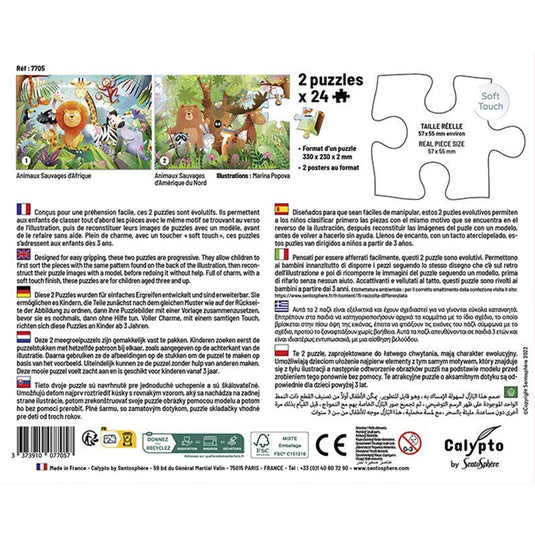 Wild Animals 24 Piece Jigsaw Puzzle by Sentosphere - 4