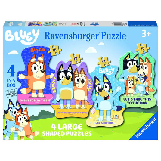 Bluey 4 10, 12, 14, 16 Piece Shaped Jigsaw Puzzles by Ravensburger - 1