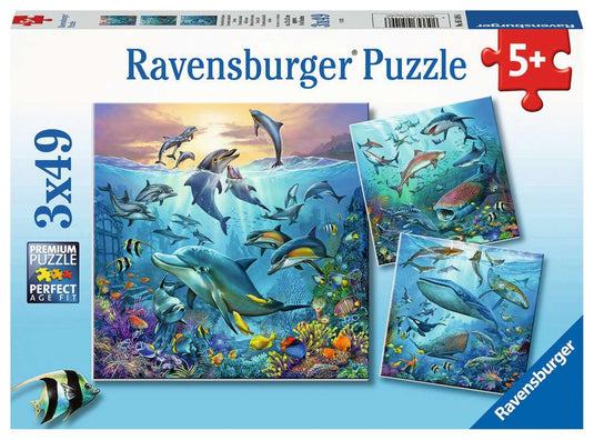 Ocean Life 3 x 49 Piece Jigsaw Puzzle by Ravensburger - 1