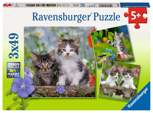 Cuddly Kittens 3 x 49 Piece Jigsaw Puzzle by Ravensburger - 1