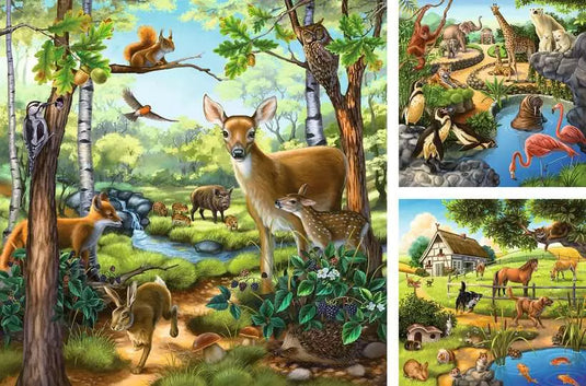 Forest/Zoo/Domestic Animal 3x49 Piece Jigsaw Puzzle by Ravensburger - 5