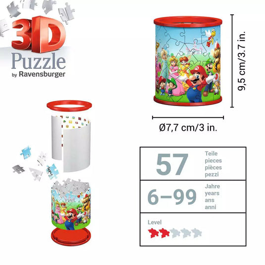 Super Mario Pencil Holder 3D 54 Piece Jigsaw Puzzle by Ravensburger