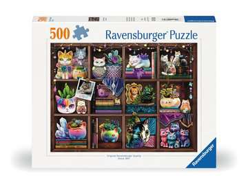 Cubby Cats and Succulents 500 Piece Jigsaw Puzzle by Ravensburger