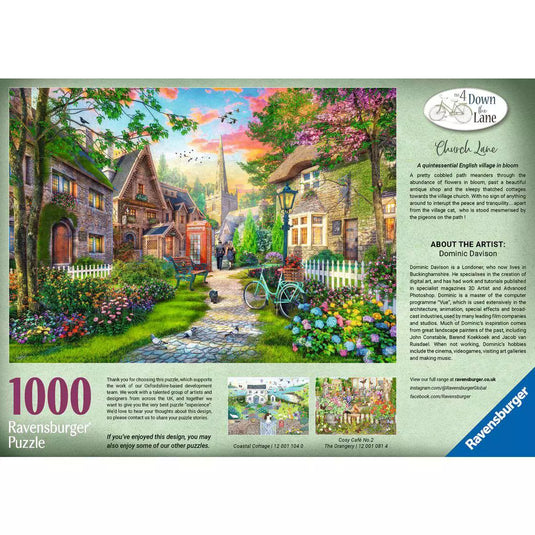 Church Lane 1000 Piece Jigsaw Puzzle by Ravensburger