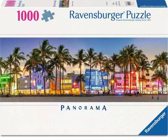 Night Glow on Ocean Drive Panoramic 1000 Piece Jigsaw Puzzle by Ravensburger