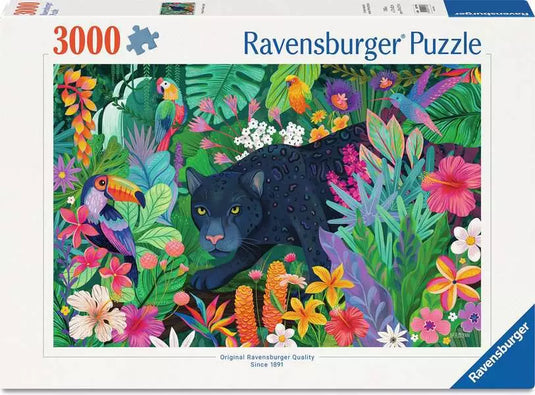 Panther in Flowery Jungle 3000 Piece Jigsaw Puzzle by Ravensburger