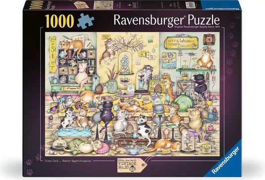 Crazy Cat's Easter Eggstravaganza 1000 Piece Jigsaw Puzzle by Ravensburger
