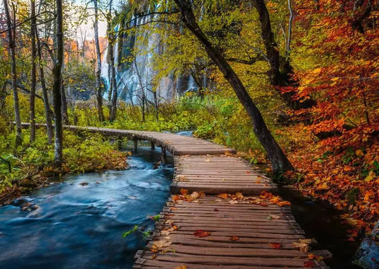 Autumnal Wooden Trail 1000 Piece Jigsaw Puzzle by Ravensburger