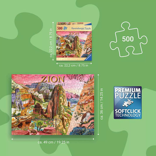 Zion National Park 500 Piece Jigsaw Puzzle by Ravensburger