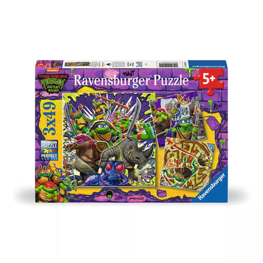 Teenage Mutant Ninja Turtles 3x49 Piece Jigsaw Puzzle by Ravensburger - 1