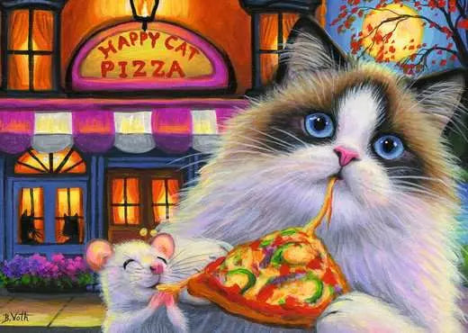Happy Cat Pizza 35 Piece Jigsaw Puzzle by Ravensburger