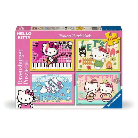 Hello Kitty Bumper Pack 4x100 Piece Jigsaw Puzzle by Ravensburger - 1