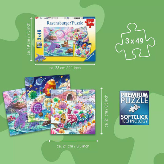 Candy Coastline 3x 49 Piece Jigsaw Puzzle by Ravensburger