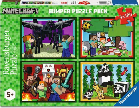Minecraft 4x100 Piece Jigsaw Puzzle by Ravensburger | 12004290