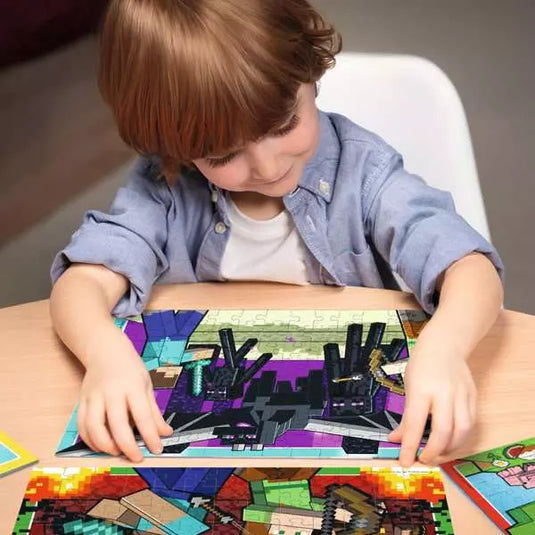 Minecraft 4x100 Piece Jigsaw Puzzle by Ravensburger | 12004290