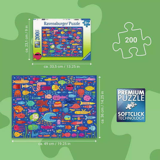 Funny Fish Friends XXL 200 Piece Jigsaw Puzzle by Ravensburger