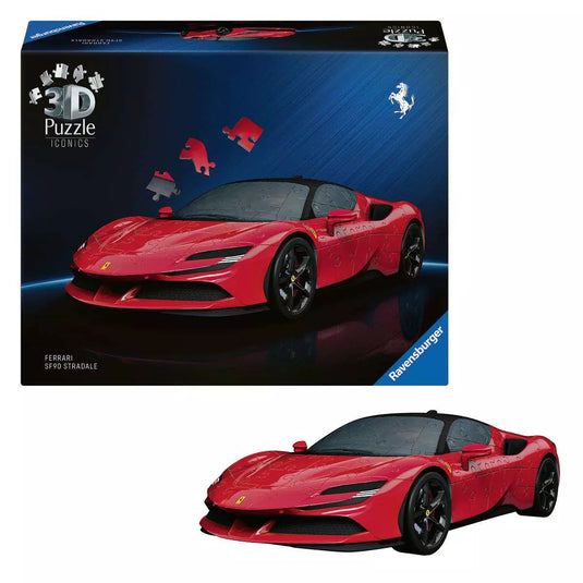 3D Iconics Ferrari SF90 Stradale 108 Piece Jigsaw Puzzle by Ravensburger