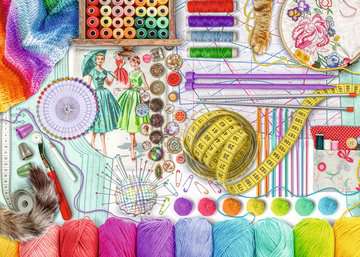 Needlework Station Large Format 500 Piece Jigsaw Puzzle by Ravensburger