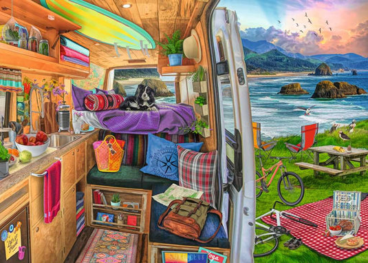 Camper Van's View: Rig Views 1000 Piece Jigsaw Puzzle by Ravensburger - 1