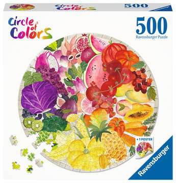 Circle of Colors: Fruits and Vegetables Round 500 Piece Jigsaw Puzzle by Ravensburger