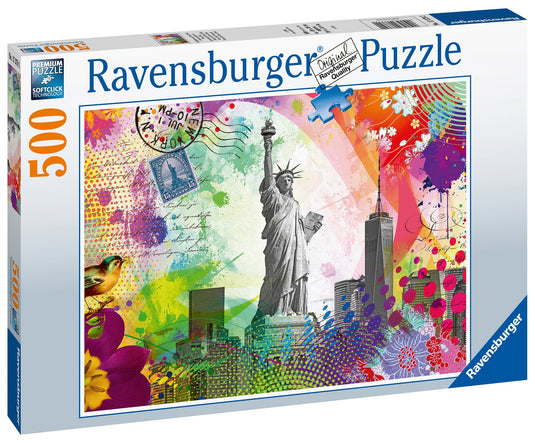 New York Postcard 500 Piece Jigsaw Puzzle by Ravensburger - 2