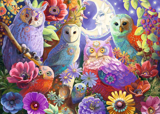 Night Owl Hoot 300 Piece XL Jigsaw Puzzle by Ravensburger - 1