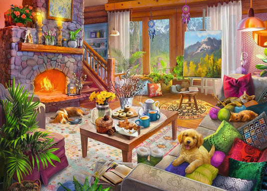 Cozy Cabin 1000 Piece Jigsaw Puzzle by Ravensburger - 1