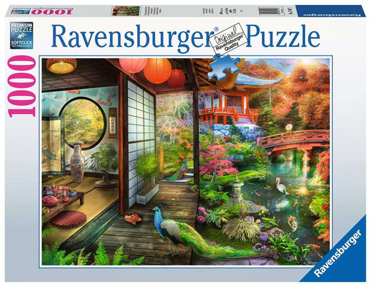 Kyoto Japanese Garden Teahouse 1000 Piece Jigsaw Puzzle by Ravensburger - 2