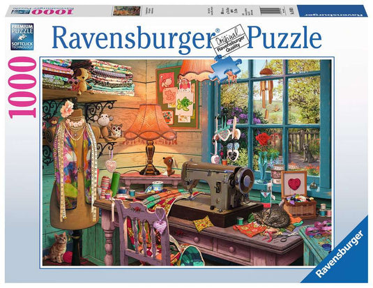 The Sewing Shed 1000 piece Jigsaw Puzzle by Ravensburger