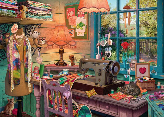 The Sewing Shed 1000 piece Jigsaw Puzzle by Ravensburger