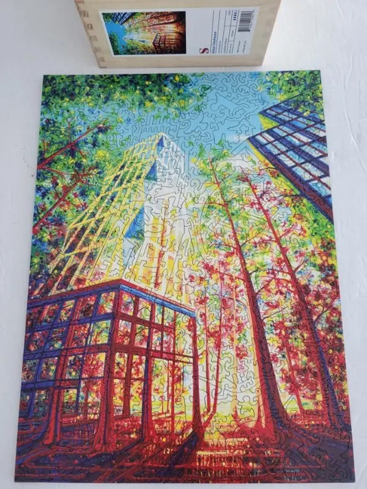 Urban Treehouse by Amy Shackleton 464 Piece Wooden Jigsaw Puzzle by Stumpcraft