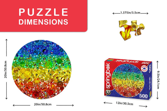 Illuminated Marbles Round Puzzle 500 Piece Jigsaw Puzzle by Springbok