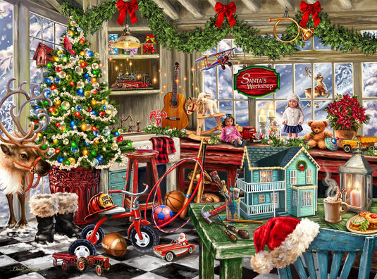 Santa's Workshop 1000 Piece Jigsaw Puzzle by Springbok - 1