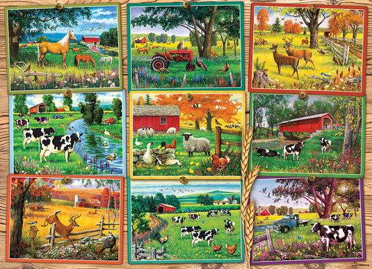 Postcards from the Farm 1000 Piece Jigsaw Puzzle by Cobble Hill - 2