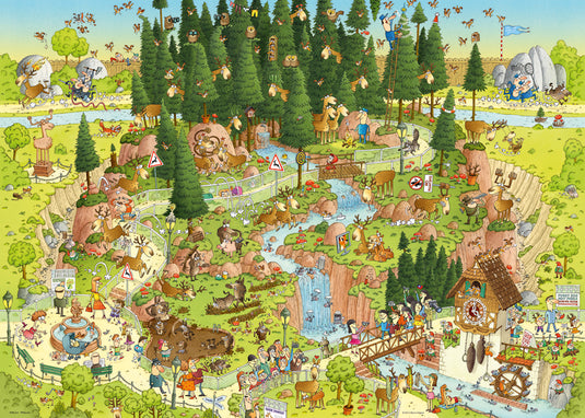 Funky Zoo: Black Forest Habitat 1000 Piece Jigsaw Puzzle by Heye