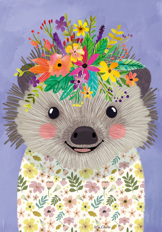 Floral Friends: Funny Hedgehog 500 Piece Jigsaw Puzzle by Heye