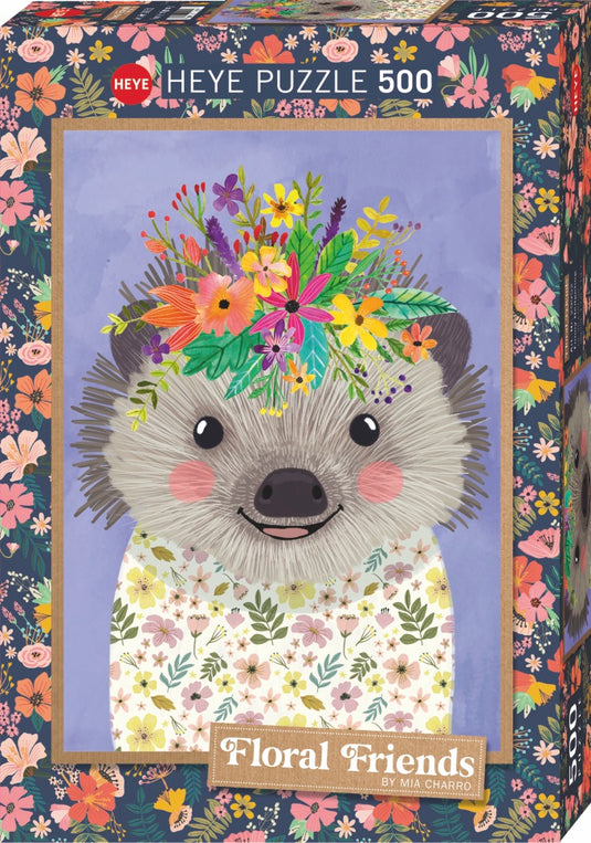 Floral Friends: Funny Hedgehog 500 Piece Jigsaw Puzzle by Heye