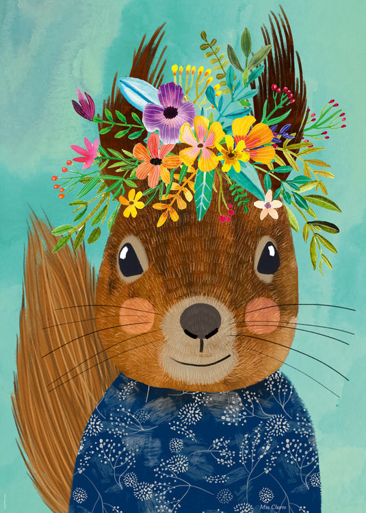 Floral Friends: Sweet Squirrel 1000 Piece Jigsaw Puzzle by Heye