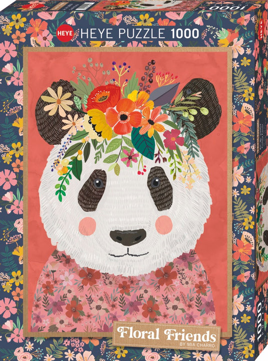 Floral Friends: Cuddly Panda 1000 Piece Jigsaw Puzzle by Heye