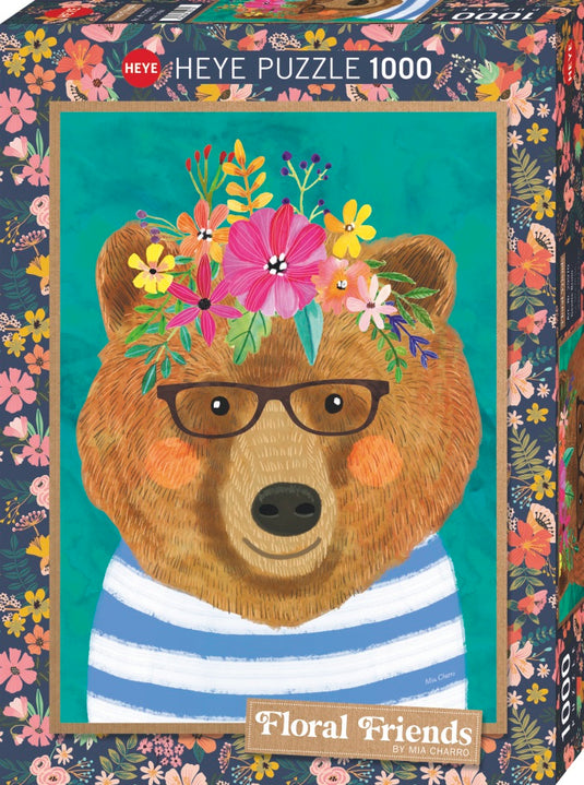 Floral Friends: Gentle Bruin 1000 Piece Jigsaw Puzzle by Heye