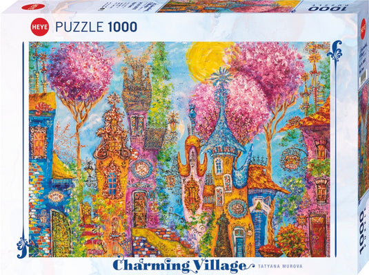 Charming Village: Pink Trees 1000 Piece Jigsaw Puzzle by Heye