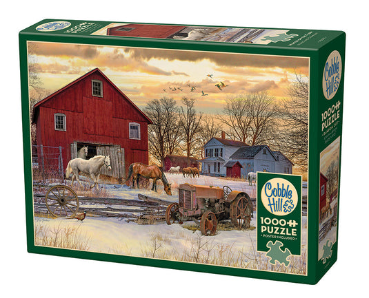 Winter on the Farm 1000 Piece Jigsaw Puzzle by Cobble Hill - 1